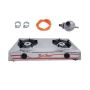 2 - Plate Stainless Steel Gas Stove With Pipe And Regulator