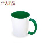 Sublimation White & Dark Green Mug