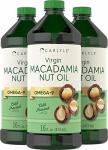 Carlyle Macadamia Nut Oil 3 X 16 Fl Oz Bottles Virgin Cold Pressed With OMEGA-9 Food Grade For Cooking Great For Hair And Skin