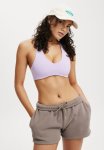 Cotton On Ultra Soft Plunge Racer Crop - Purple Rose