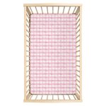 Checkered Gingham Pink And White Fitted Sheet