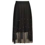 Tulle Diamante Pearl Emb Skirt - Black Free
