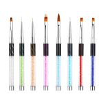 Professional Uv Gel 3D Nail Brush Set - Pack Of 8