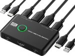 4K Kvm Switch HDMI 2 Port Box USB HDMI Kvm Switches For 2 Computers Share Keyboard Mouse Printer And One HD Monitor Support Uhd