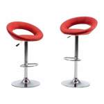 Smte 2 Piece Faux Leather Swivel Bar Stool Red With Keychain