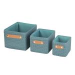 Paille Set Of 3 Storage Baskets Miami-blue