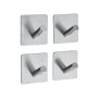 Stick On Hooks Set Of 4 Square Silver W4.5XD3.2XH4.5CM