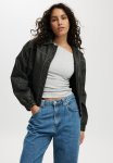 Cotton On Kai Bomber Jacket - Washed Black