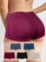 5PCS Solid Low Waist Boyshort Panty Intimates Boxer Shorts Women's Lingerie & Underwear