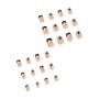 24-PIECE - French Squoval Press-on Nails With Flower & Hearts - Black/white