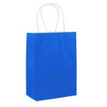 Medium Dark Blue Party Bag With Handle Pack Of 10