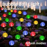 20 LED Solar Bubble Ball Lights With 8 Light Modes For Street And Area Lighting Outdoor Passage Lawn Lights Rgb Spherical Light