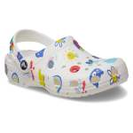 Classic Doodle Print Clog Kids Age 5+ - White multi J6