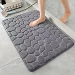 1PC Cobblestone Embossed Bathroom Bath Mat Memory Foam Pad Washable Bath Rugs Rapid Water Absorbent Non-slip Soft And Comfortabl