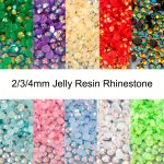 500 1000PCS Jelly Resin Rhinestones Bulk Ab Flatback Round Jelly Rhinestones Bedazzling Non Hotfix Crystal Gems For Crafts Cloth