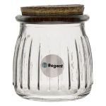 Glass Round Ribbed Bottles With Cork Lids 6 Pack 160ML
