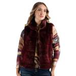Faux Fur Gilet - Burgundy Free