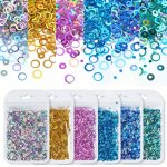 Assorted Holographic Glitter Hollow Round Sequins Golden Silvery Bubble Circle Resin Flakes Diy Epoxy Resin Filler For Silicone