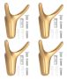 4 Double Clothing Hooks - Gold