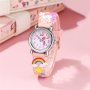 3-10 Years Old Cute Children's Quartz Watch Rainbow White Horse Multicolor Soft Rubber Strap Boys Girls Student Girls Watch Wristwatch Ideal Choice For Gifts