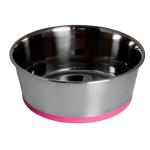 Rogz Stainless Steel Slurp Dog Bowl - Large Pink