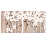 Vintage Flowers Wall Art Canvas Painting 1000 X 2000 Set Of 2