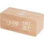 Masisonware Multifunctional Bamboo LED Alarm Clock With Wireless Charging