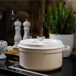 Enamel Coated Cast Iron Premium Pot - White