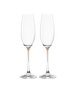 Clear Champagne Glass With Chestnut Brown Stem La Perla Set Of 2