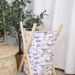 Washing Basket Wooden Stand Airplane Sky Adventure