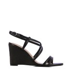 Strappy Wedge Sandal -black