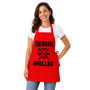 Polyester Apron - Serial Griller Bbq Design - Red