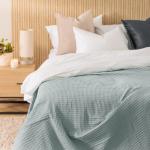 Waffle Blanket Throw Duck Egg