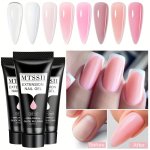 Nail Extension Gel Uv LED Soak Off Acrylic Builder Crystal Pink White Clear Nude Shades Hard Construction Gel Polish For Nail Ar