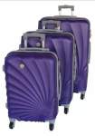 Smte Mooistar 3 Piece Spiral Travel Luggage Set Purple With Keychain