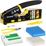 RJ45 Crimp Tool Pass Through Ethernet Crimper Kit CAT5 CAT6 Crimping Tool Kit Ethernet Crimping Tool Kit RJ45 Crimper