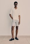 Slim Fit Cotton Twill Shorts - Light Grey