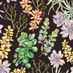 Succulent Charcoal Table Runner