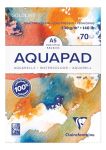 Clairefontaine 975720C Goldline Aquapad Glued Pad 70 Sheets Of White Watercolour Paper Medium Fine Grain A5 14.8 X 21 Cm 300 G