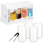 5 Piece Set - Premium Can Shaped Glass Beer Cocktail Glasses - 750ML