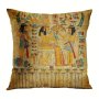 1pc Egypt Old Egyptian Papyrus Ancient Painting Vintage Pharaoh Square Decorative Pillowcase Short Plush Decor Cushion 45.72x45.72 Cm