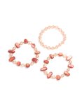 Pink Beaded Stretch Bracelets 3-PACK