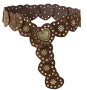 Lady Bohemian Denim Belt - Vintage Conch Design Premium Leather & Alloy