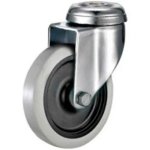 Castor Wheels Thermoplastic Rubber Bolt Hole Swivel 100MM TOOC511