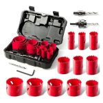 Bi-metal Hole Saw Kit Hychika 17 Pcs High Speed Steel 3 4" To 2-1 2" Hole Saw Set In Case With Mandrels Hole Saw Bit For