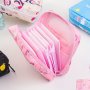 Kawaii Cartoon Pattern Sanitary Napkin Bag Versatile Carry On Pouch Zipper Portable Bag