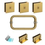 Mcocod Shower Hardware Accessories For Frameless Swing Hinged Shower Doors Including Hinges And Handles Glass Clamps For 5 16' T