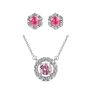 DESTINY Petal October/pink Tourmaline Birthstone Set With Swarovski Crystal