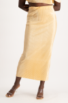 Tessa Plisse Maxi Skirt - Latte - M