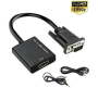 HDMI To Vga 0.1 M 1801161792066 Compatible With Tv Computer Laptop Gaming Console Black One Cable